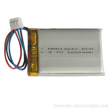 3.7V/1000mAh lipo battery, customization available,UL CE Rohs certificates.